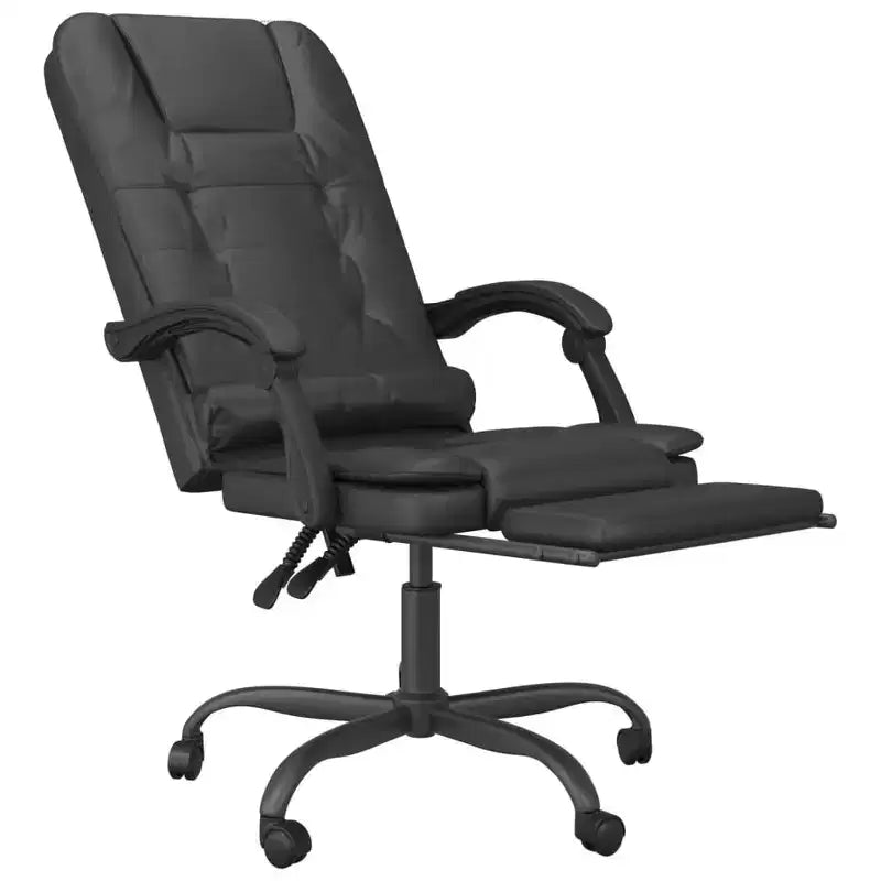 Fauteuil de bureau inclinable massant – Similicuir noir