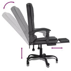Fauteuil de bureau inclinable massant – Similicuir noir