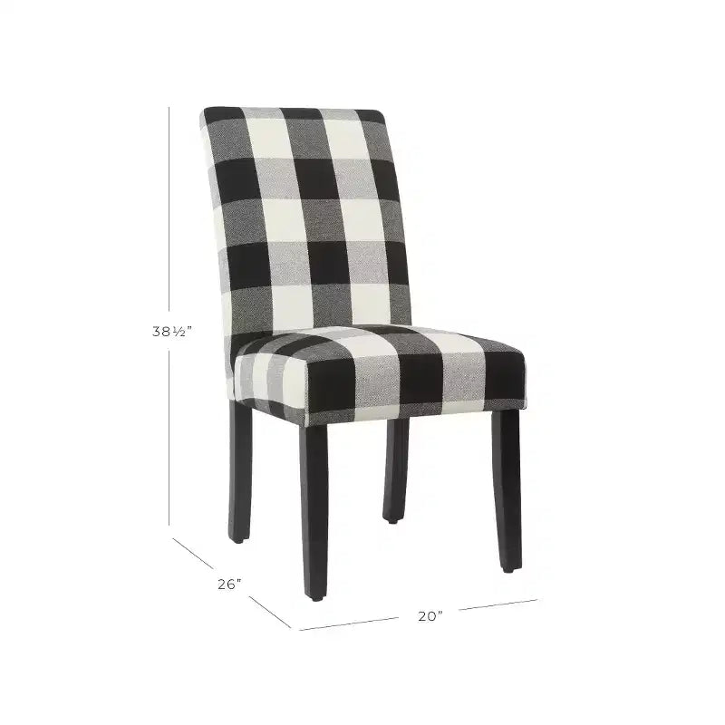 Lot de 2 chaises de salle à manger Parsons - Carreaux de buffle noirs
