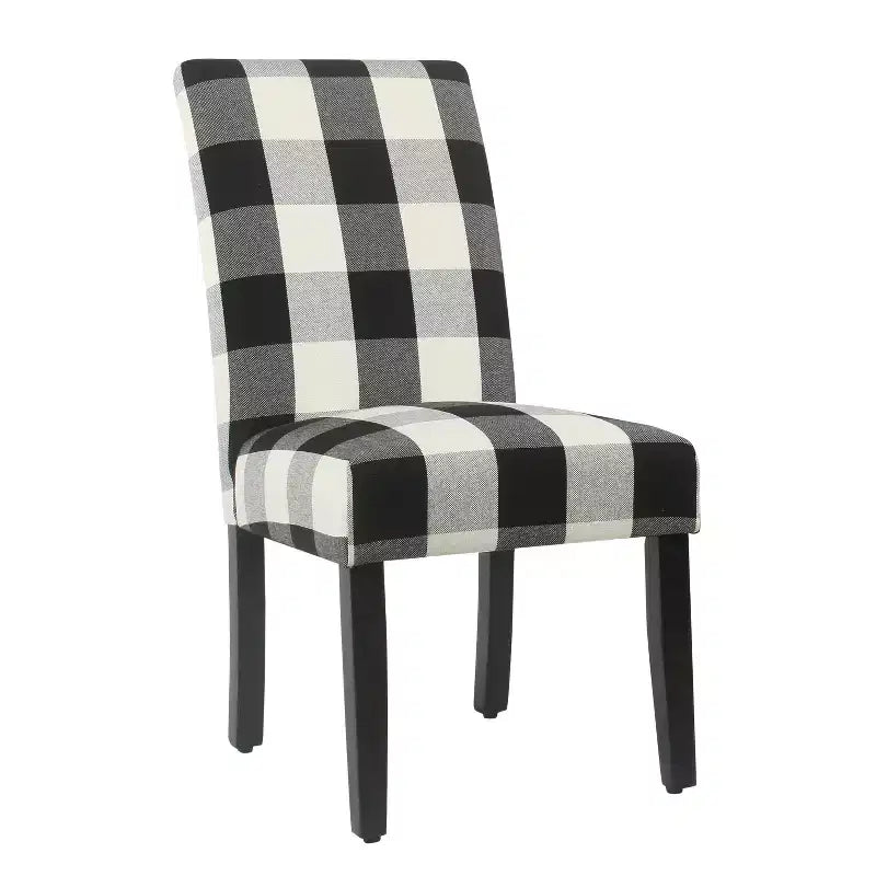 Lot de 2 chaises de salle à manger Parsons - Carreaux de buffle noirs