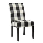 Lot de 2 chaises de salle à manger Parsons - Carreaux de buffle noirs