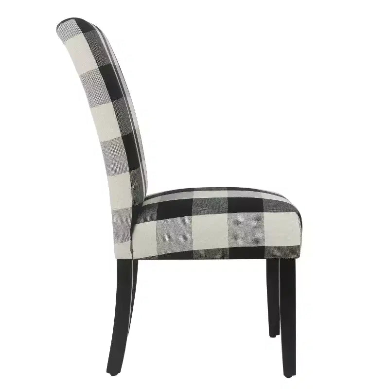 Lot de 2 chaises de salle à manger Parsons - Carreaux de buffle noirs