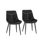 Linon Set of 2 Elder Dining Chairs Black