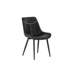 Lot de 2 chaises de salle à manger à dossier haut, noires