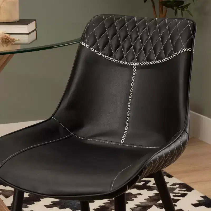 Lot de 2 chaises de salle à manger à dossier haut, noires