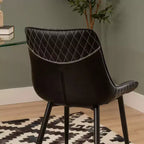 Lot de 2 chaises de salle à manger à dossier haut, noires