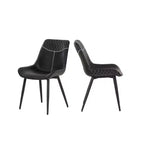 Lot de 2 chaises de salle à manger à dossier haut, noires