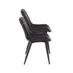 Lot de 2 chaises de salle à manger à dossier haut, noires