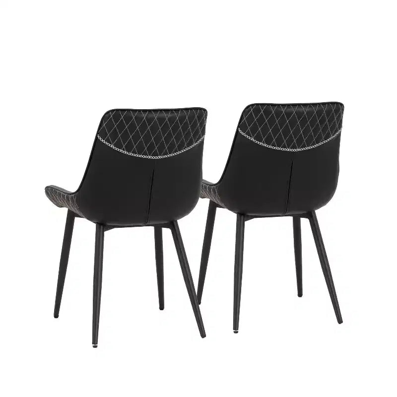 Lot de 2 chaises de salle à manger à dossier haut, noires
