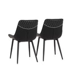 Lot de 2 chaises de salle à manger à dossier haut, noires