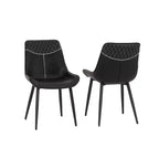 Lot de 2 chaises de salle à manger à dossier haut, noires