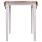 Ensemble table de salle à manger ronde avec abattants 5 pièces et 4 chaises Windsor – Bois massif naturel/blanc