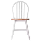 Ensemble table de salle à manger ronde avec abattants 5 pièces et 4 chaises Windsor – Bois massif naturel/blanc