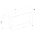 Console rectangulaire de 152 cm avec cadre en métal et plateau aspect bois, marron/noir