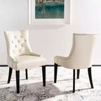Chaise de salle à manger capitonnée avec clous décoratifs (Lot de 2)
