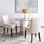 Chaise de salle à manger capitonnée avec clous décoratifs (Lot de 2)