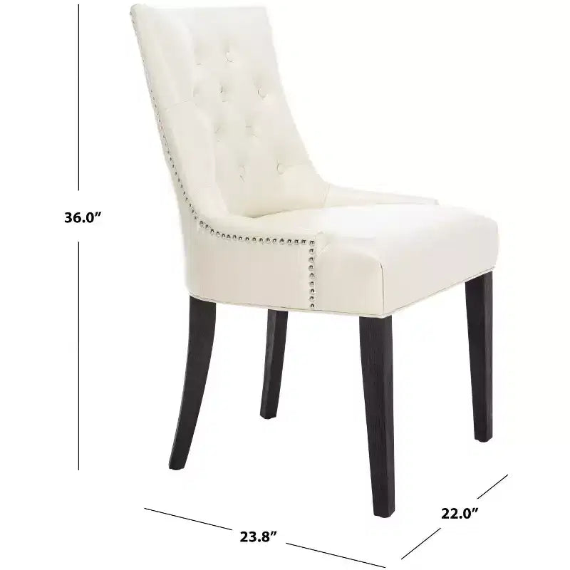 Chaise de salle à manger capitonnée avec clous décoratifs (Lot de 2)