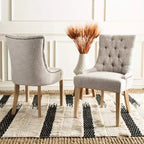 Chaise de salle à manger capitonnée avec clous décoratifs (Lot de 2)