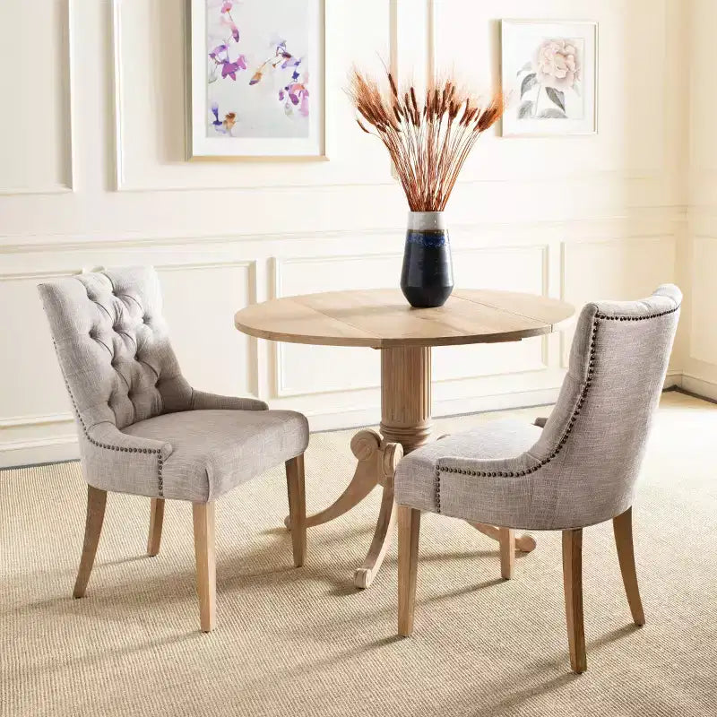 Chaise de salle à manger capitonnée avec clous décoratifs (Lot de 2)