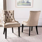 Chaise de salle à manger capitonnée avec clous décoratifs (Lot de 2)