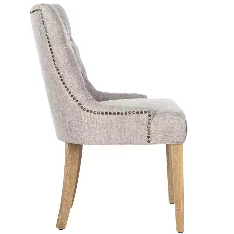 Chaise de salle à manger capitonnée avec clous décoratifs (Lot de 2)