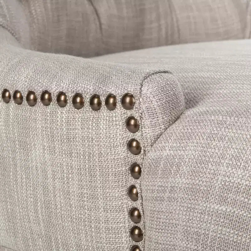Chaise de salle à manger capitonnée avec clous décoratifs (Lot de 2)