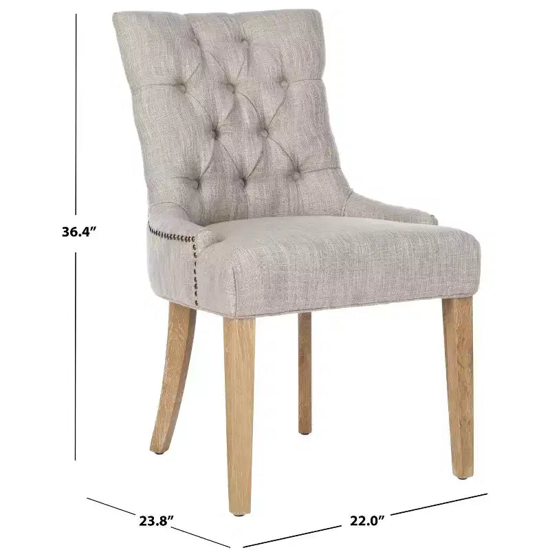 Chaise de salle à manger capitonnée avec clous décoratifs (Lot de 2)
