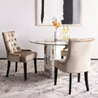 Chaise de salle à manger capitonnée avec clous décoratifs (Lot de 2)