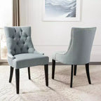 Chaise de salle à manger capitonnée avec clous décoratifs (Lot de 2)