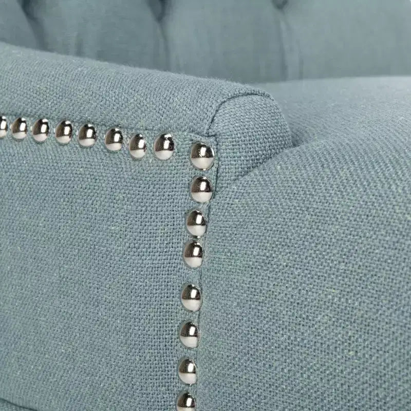 Chaise de salle à manger capitonnée avec clous décoratifs (Lot de 2)