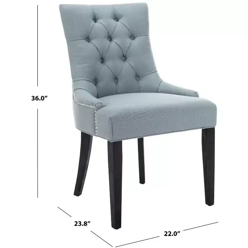 Chaise de salle à manger capitonnée avec clous décoratifs (Lot de 2)