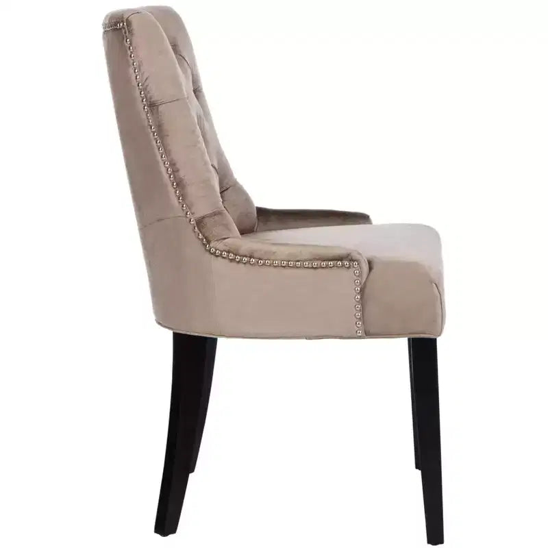 Chaise de salle à manger capitonnée avec clous décoratifs (Lot de 2)
