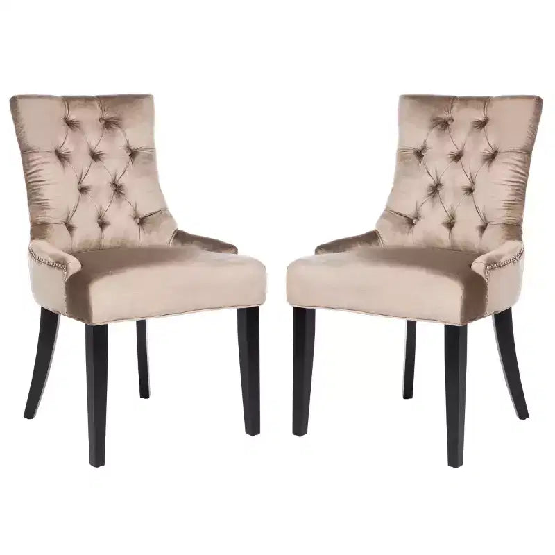 Chaise de salle à manger capitonnée avec clous décoratifs (Lot de 2)