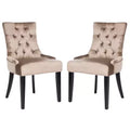 Chaise de salle à manger capitonnée avec clous décoratifs (Lot de 2)