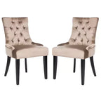 Chaise de salle à manger capitonnée avec clous décoratifs (Lot de 2)