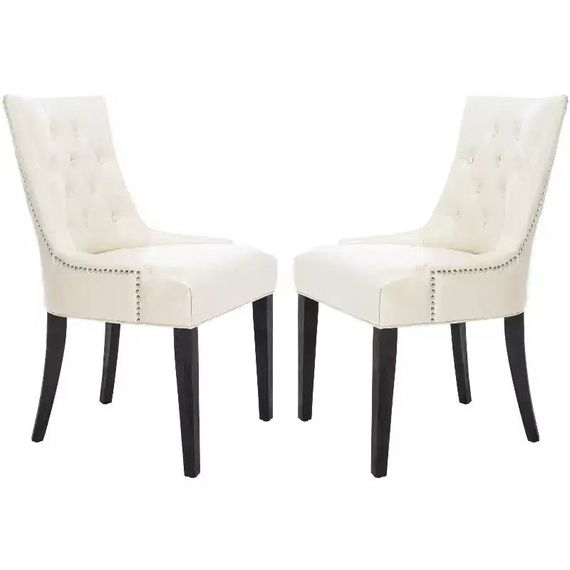 Chaise de salle à manger capitonnée avec clous décoratifs (Lot de 2)