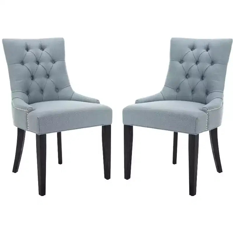Chaise de salle à manger capitonnée avec clous décoratifs (Lot de 2)