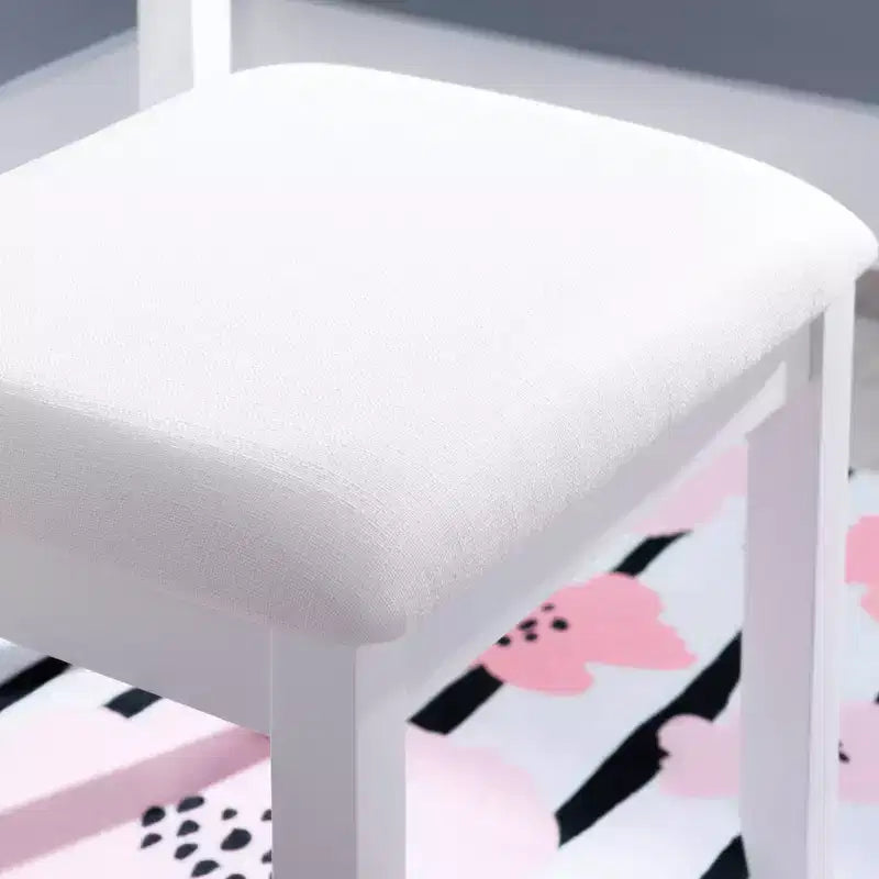 Coiffeuse avec miroir et banc