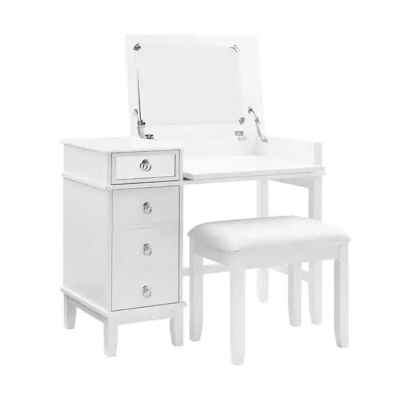 Coiffeuse avec miroir et banc
