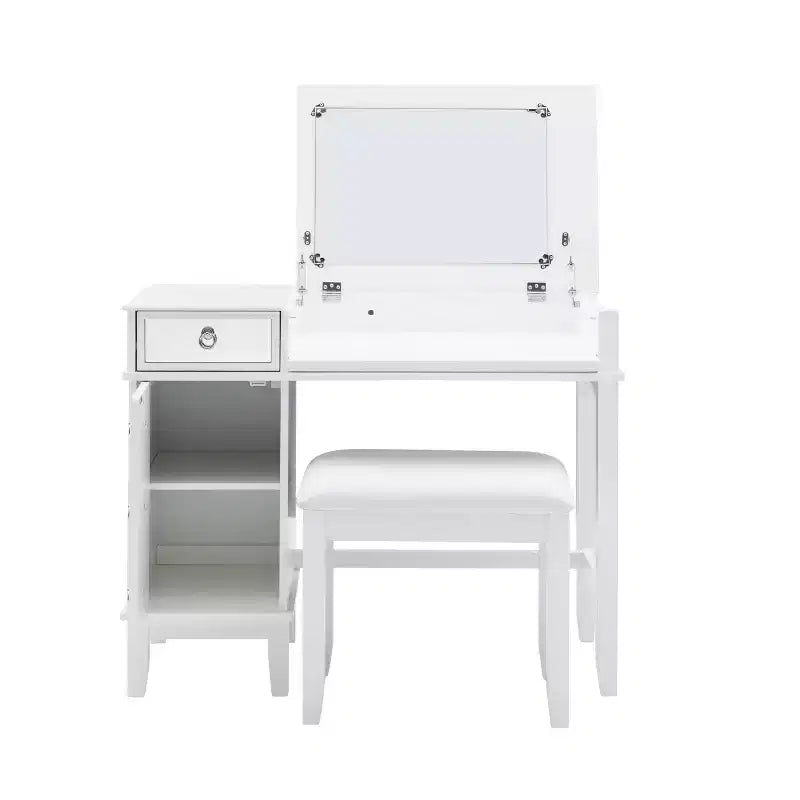 Coiffeuse avec miroir et banc