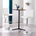 Lot de 2 tabourets de bar pivotants réglables avec siège en cuir PU, Blanc