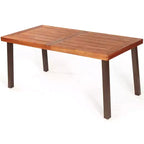Table à manger rectangulaire en bois d'acacia pour usage intérieur et extérieur