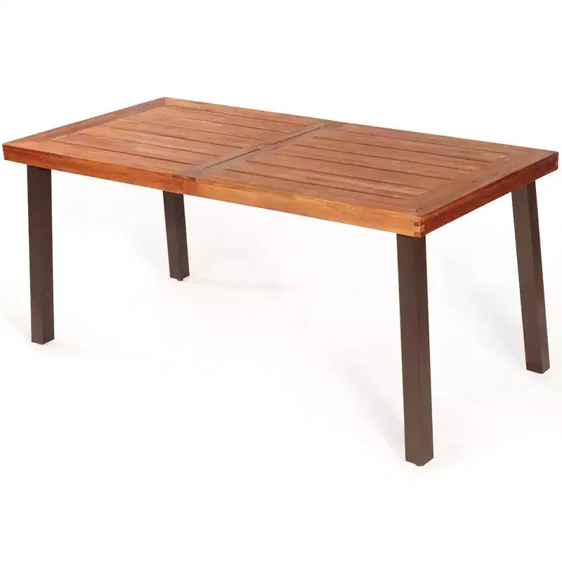 Table à manger rectangulaire en bois d'acacia pour usage intérieur et extérieur