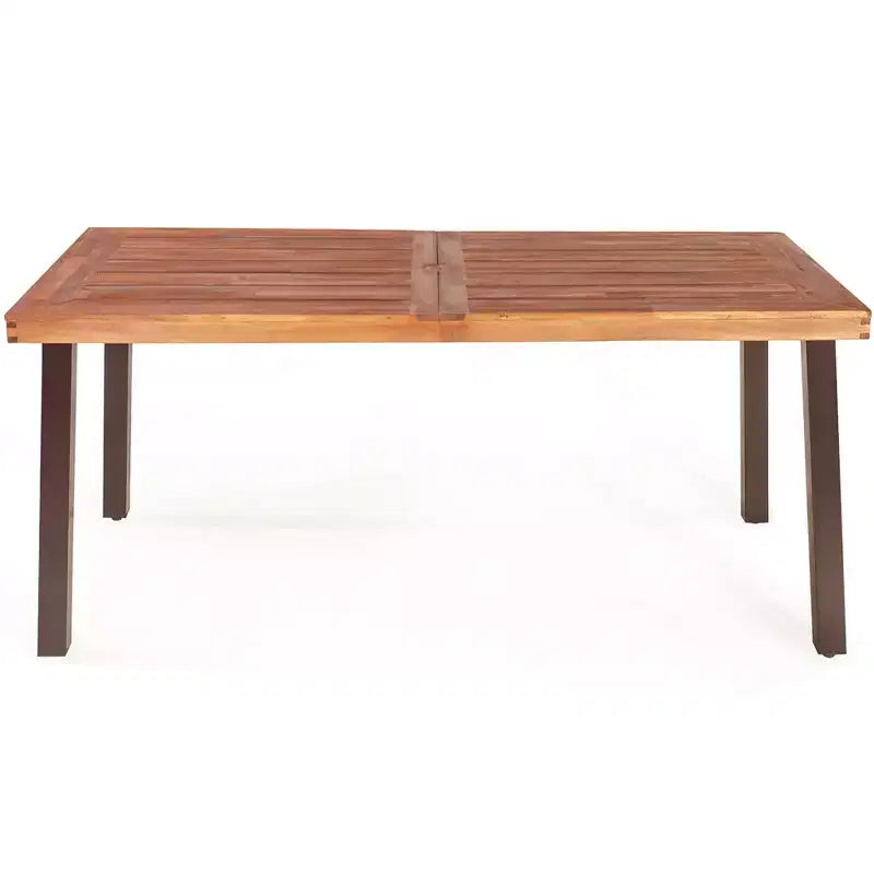 Table à manger rectangulaire en bois d'acacia pour usage intérieur et extérieur