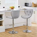 Lot de 2 tabourets de bar pivotants réglables en hauteur avec revêtement en cuir PU