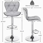 Lot de 2 tabourets de bar pivotants réglables en hauteur avec revêtement en cuir PU