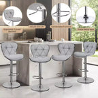 Lot de 2 tabourets de bar pivotants réglables en hauteur avec revêtement en cuir PU