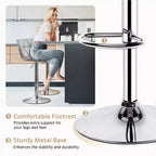 Lot de 2 tabourets de bar pivotants réglables en hauteur avec revêtement en cuir PU