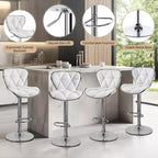 Lot de 2 tabourets de bar pivotants réglables en hauteur avec revêtement en cuir PU