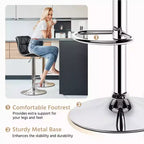 Lot de 2 tabourets de bar pivotants réglables en hauteur avec revêtement en cuir PU